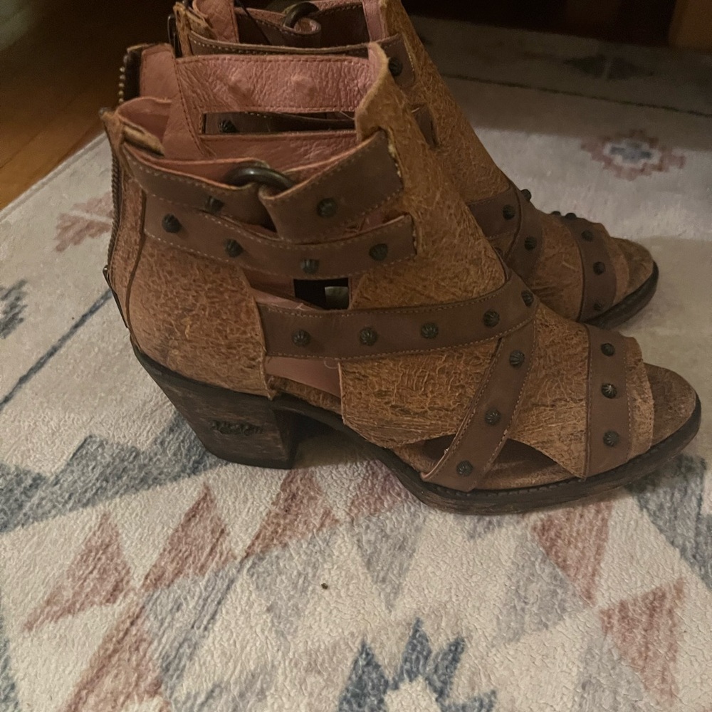 Women's Brown Leather Ankle Boots- Miss Macie. Never Worn.